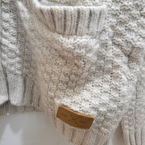 EDC Espirit Melange Oatmeal Chunky Wool Blended Button Cardigan Sweater S Used - Picture 6 of 16